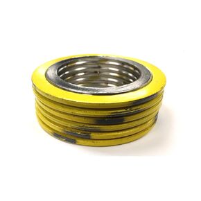 Sterling Seal 90005304GR900X6 304 Stainless Steel Spiral Wound Gasket with Flexible Graphite Filler for 5" Pipe, Pressure Class 900#, Yellow with Grey Stripe (Pack of 6)
