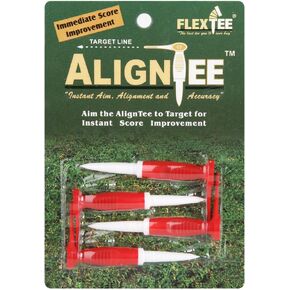 AlignTee Flexible Plastic Golf Tees (4 Pack) | Virtually Unbreakable Driver Tees with Alignment Aid, Greater Distance and Accuracy, Less Resistance