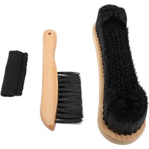 SUNGOOYUE Solid Wood Nylon Billiard Pool Table Brush Set with Premium Cleaning Cloth, Solid Wood Billiard Brush Cleaner Tools Supplies for Pool Table Accessories