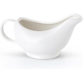 18 Oz Gravy Boat,Large White Ceramic Gravy Boat,Boat For Turkey Sauce, Beef Sauce, Salad Sauce, Creamer, Milk, Broth, Microwave And Dishwasher Safe