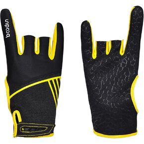 Non-Slip Bowling Gloves Grip Protective Gloves SemiFinger Instruments Sports Gloves Comfort Bowling Accessories Left and Right Handed Bowling Gloves