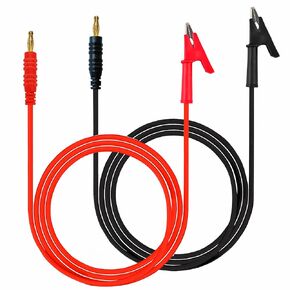 Banana Plug to Crocodile Clip Test Lead Cable 4mm Banana Plug to Crocodile Clip Lead 10A 2 Color, 3.28ft Cable, for Automotive multimeters, Testers and Battery Testing. (X-Y 16AWG 2S