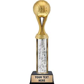 Crown Awards Basketball Trophies for Kids, Personalized Silver Basketball Trophy with Custom Engraving Prime