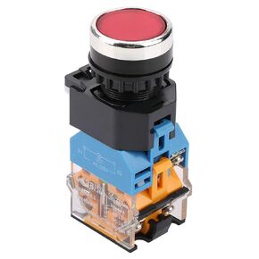 LA38-11DS Self-Locking Red Push Button Switch, 220V/380V 22mm Industrial Switches with LED Light