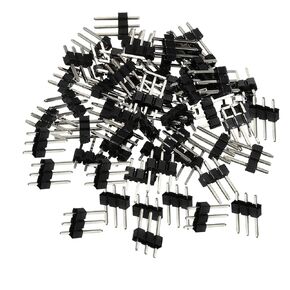 Straight Pin Header DIP Single Row 1X3Pin 2.54mm Pitch Gold Plated for PCB Pack of 35