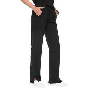 Women's Scrub Pants Medical Nursing Straight Leg Pants Workwear Drawstring Cargo Scrub Bottoms with 7 Pockets