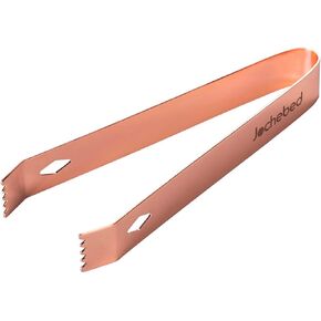 Stainless Steel Ice Bucket Tongs - Mini Serving Tongs Metal Appetizers Tongs for Serving Ice Sugar Whiskey Rock Dessert (Light Rose Gold)