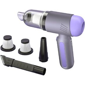 Handheld Vacuum Cordless,Car Vacuum Portable Cordless,Strong Suction Portable Hand Vacuum Cordless Rechargeable with LED Light, Car Hand Vacuum for Home/Car/Pet Hair/Travel Cleaning (Gray)