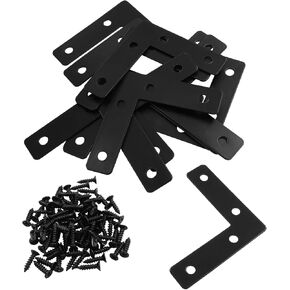 Bivethoi 20 Pack Repair Mending Bracket Plate, Stainless Steel Flat L Brackets, Flat Angle Corner Brace Bracket, Heavy Duty L Corner Brace Joining Plate with Screws(60 mm x 60 mm/2.36"x2.36")