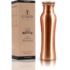 Cop29 Fairy Copper Matt Finish Water Bottle- 30oz/900ml | A Handcrafted Leak Proof Ayurvedic Pure Copper Vessel | Ideal for Hydration, Sports, Yoga & Daily Use | Enjoy the Health Benefits