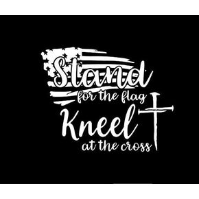 Liphontcta Makarios LLC Stand for The Flag Kneel at The Cross Cars Trucks Vans Walls Laptop MKR| White |5.5 x 4.25|MKR420