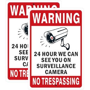 Video Surveillance Signs Outdoor No Trespassing Warning, Durable Ink, Easy to Mount