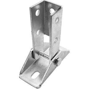 Adjustable Brace Fitting (Silver,2Pack),180 Degree Turn Joint Connector Bracket Fit for 1/2" Bolt in 1-5/8" Strut Channel, 0.196" Thickness, Single Channel Brace…