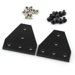 2020 Series Black T Shape Joint Plate Bracket Kit,2pcs Joint Plate,10pcs M5 T-slot Nuts, 10pcs M5x8mm Hex Socket Cap Screw,for Standard 6mm Slot Aluminum Profile