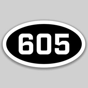 605 Area Code Sticker South Dakota Sioux Falls Aberdeen Pierre City Pride Love | 5-Inches by 3-Inches | Premium Quality Vinyl UV Resistant Laminate PD2627