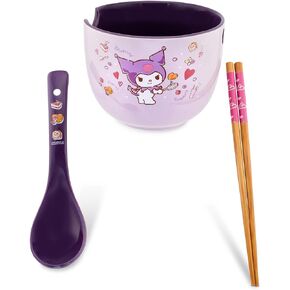 Sanrio Kuromi 20-Ounce Ramen Bowl With Chopsticks and Spoon