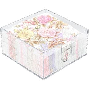 Acrylic Napkin Holder for Table, Clear Acrylic Cocktail Napkin Holder, Square Cocktail Napkin Holder, Plastic Napkin Holder Great for Table Bathroom,Kitchen, Parties and Dinners