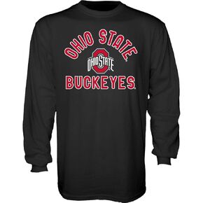 Blue 84 Men's Ohio State Buckeyes Long Sleeve T Shirt Line Up Secondary Color, Ohio State Buckeyes Black, Large
