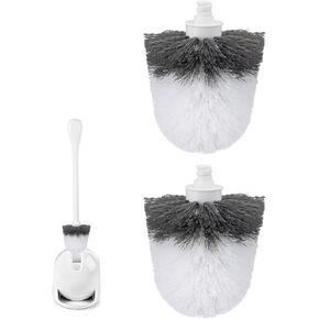 2 Pack Toilet Brush Replacement Head Compatible with OXO Toilet Brush Only, Replacement Toilet Brush Heads for OXO Toilet Brush, Gray&White