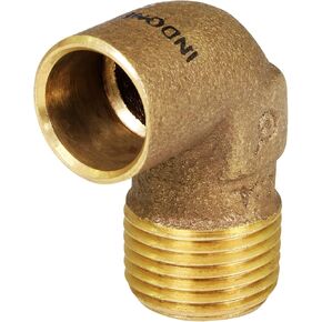 DNOM0012 1/2" Nominal Diameter Cast Brass 90 Degree Elbow with Sweat Socket and Male Threaded Connect