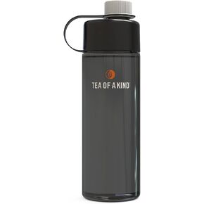 Tea of a Kind TOAK Reusable Water Bottle Starter Kit - Includes 3 Caps to Mix With Your Water, Portable Flavor Caps (Charcoal Bottle)