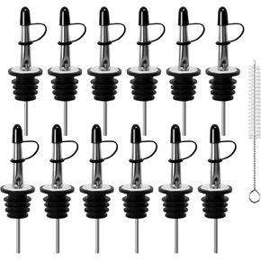 12/24/48 Pack Liquor Pour Spout, Pour Spouts for Bottles, Liquor Bottle Pourers for Alcohol, Olive Oil, Liquor Pourers with Dust Caps, Speed Pourers, Bar Bartender Accessories (12PC)