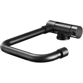 Folding 360 Degree Rotation Single Handle Basin Sink Faucet Mixer Tap for Kitchen Bathroom Home Caravan Yacht Boat Camping RV, Matte Black