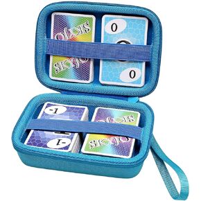 XANAD Travel Cards Case for Pokemon/Skip Bo/UNO/Playing Card Game/Phase 10 Card Game, PM TCG Trading Cards, Storage Box Hold up to 300+ Cards - Carrying Storage Bag - Sky Blue