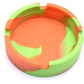 Camo Silicone ashtray,High Temperature Resistant Silicone Round Ashtray Smoking Accessories Cigars Cigarettes Ash Tray for Cigarettes Outdoor/Patio/Outside/Indoor/Office/Home Decor Using(Orange Green)