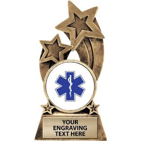 Crown Awards Star of Life Trophy, 5.75" Glory Resin EMS Star of Life Trophies with Free Custom Engraving Prime