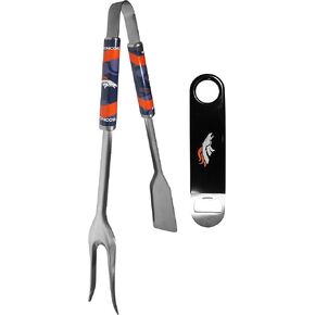 Siskiyou Sports NFL Denver Broncos Unisex 3 in 1 BBQ Tool and Bottle Opener, Team Colors, One Size