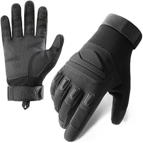 Surakey Tactical Shooting Hard Knuckle Gloves for Men Woman with Touchscreen Fingers Knuckle Protection for Outdoor Work Shooting Motorcycle Cycling Hunting (Black L)