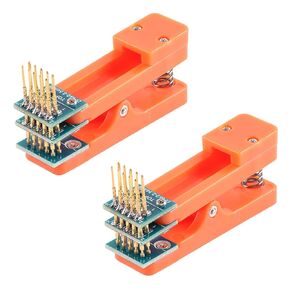 2Pcs 2.54mm 2 * 5Pin Double Row Test Clip Module Board 5Pin Program Burning Clip 5 Pin PCB 2.54 Burning Fixture Programmer Burning Clip with Wire