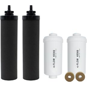 Gravity Water Filter Replacement for Berkey® Gravity Water Filter System, Compatible with Berkey® BB9-2 Black Filters & PF-2® Fluoride Filters, Combo Pack