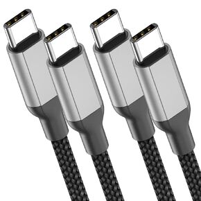 2ft USB C to USB C Cable 60W 2Pack, 3A Type C to Type C Fast Charging Cord,3 Foot Android USBC to Type-C Charger for iPhone 16 15 Pro Max Plus Samsung Galaxy S24 S23 S22 Note 20, iPad Pro, Air, Mini