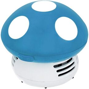 FAVOMOTO Mini Mushroom Table Vacuum Cleaner - Blue Portable Desk Dust Cleaner Cute Handy Crumb Sweeper for Home Office