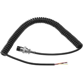 The Lord of the Tools Radio Microphone Cable Microphone Extension Cable with Prewired 4 Pin Aviation Head Connector Microphone Spring Wire for CB HAM Radio