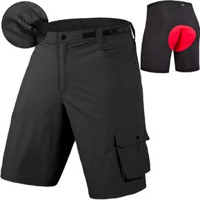 شورت الدراجات الجبلية للرجال مع شورتات MTB ذات الدراجات ثلاثية الأبعاد ثلاثية الأبعاد ، سراويل داخلية للدراجات الخفيفة ذات الوزن الفضفاض in Kuwait