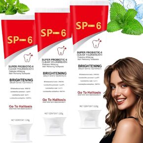 3pcs SP-6 معجون أسنان تبييض للغاية ， معجون أسنان SPET SP-6 SP 6 معجون أسنان SP-6 تبييض الأسنان ، التنظيف العميق ， التنفس الطازج ， الرجال والنساء