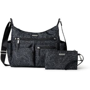 Baggallini womens New Classic Heritage With Rfid Phone Wristlet Anywhere Large Hobo, Black, One Size US