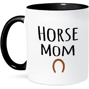3dRose Horse Mom Mug, 11 oz, Black
