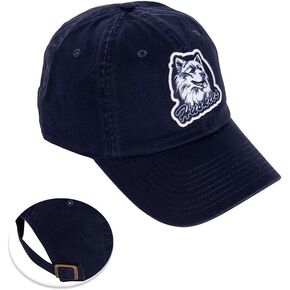 Desert Cactus University of Connecticut UConn Baseball Hat Huskies Brimmed Embroirderd Hats Cap Adjustable Cloth Strap Adult (Style K1 Vintage) Blue