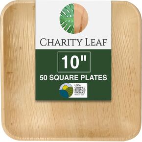 10" Palm Leaf Plates (50-pack) | Eco-friendly, Disposable | For Parties, Weddings, BBQs & Events.