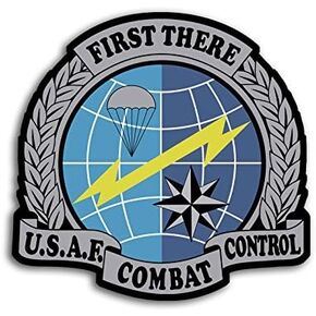USAF First There Combat Control Insignia Shaped Sticker (Logo air Force Airborne cct) (3 inch) USAF Licensed