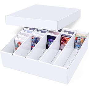 5 Row Trading Card Storage Box, 1 Pack Cardboard Storage Box with Divider for Mtg, Tcg, Sports Cards