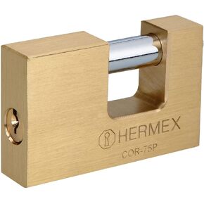 Antipalanca lock, 75mm, brass body, Hermex Basic