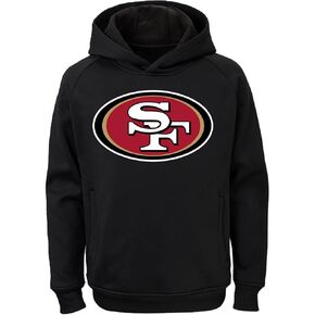 Outerstuff NFL San Francisco 49ers Black Kids Youth 8-20 Official Licensed Alternate Performance Primary Logo Pullover Hoodie