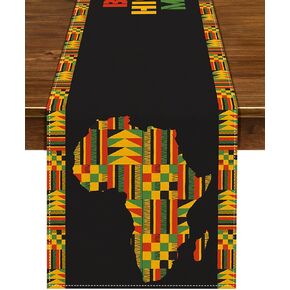 Nepnuser Black History Month Table Runner Afro African American Heritage Festival Decoration Home Kitchen Dining Room Decor