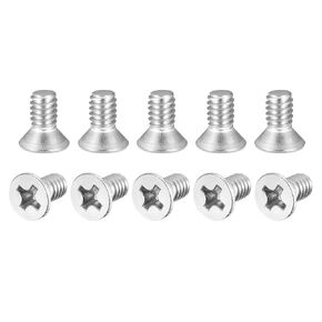 Uxcell 1/4-20x1/2 "مسامير آلة رأس مسطحة فيليبس 304 براغي الفولاذ المقاوم للصدأ 75pcs