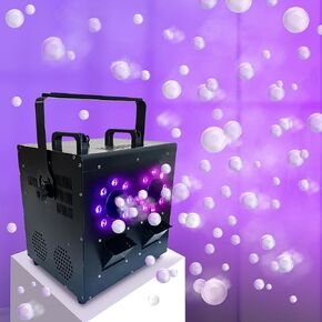 1500W Fog Machine, Fog Bubble Machine with 16 LED Lights,Bubble, Fog/Bubble and Fog Bubble Machine 3 in 1 Combo for Halloween,Birthday,Christmas Indoor Outdoor Party,Remote Control & DMX